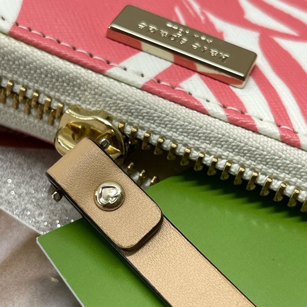 (new+tag) Kate Spade neda wallet brightwater drive blush pink feather leaves